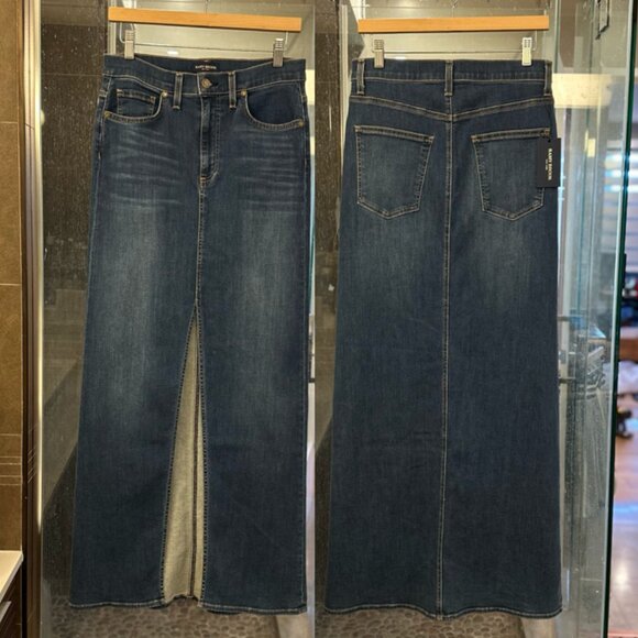 Ramy Brook Madalyn High-Rise Front-Slit Denim Maxi Skirt (Medium Wash Denim) - Picture 9 of 16